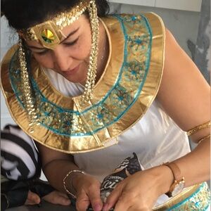 Women Greek blue and gold princess Costume.